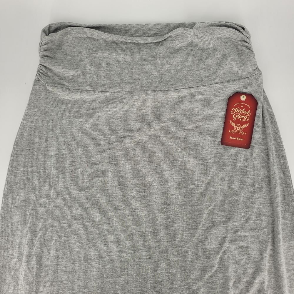 Faded Glory Women's Maxi Skirt Gray Size M (8-10) NWT